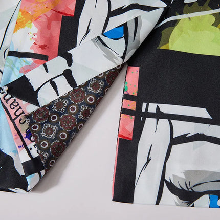Men's Graffiti Print Blazer #S8088 - Blazers | Multicolour / XS