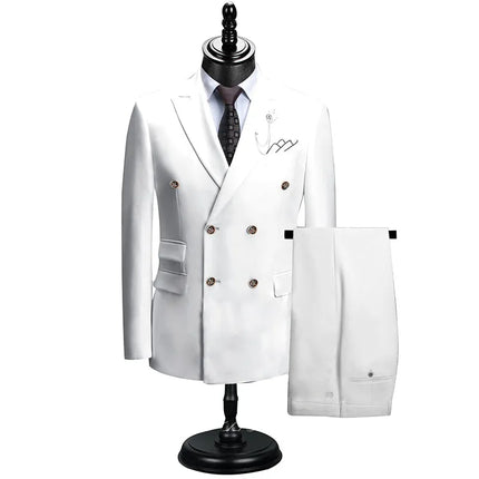 Men's 2 Piece Solid Color Classic Suit #S8579 - Suits | Royal Blue / XS