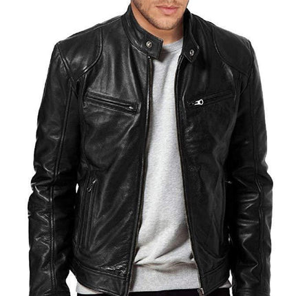 Men's Zipper Bomber Jacket #25061347 - | Coffee Brown / XS