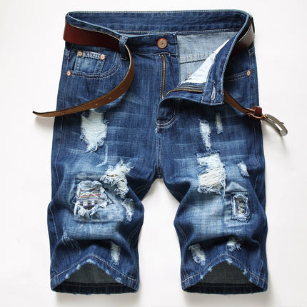 Men's Denim Ripped Shorts #25061237 - | Blue / 30