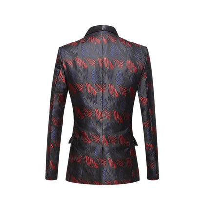 Men's Abstract Punch Black Tuxedo  #M8058