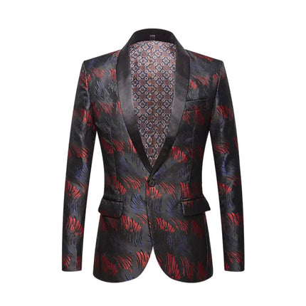 Men's Abstract Punch Black Tuxedo  #M8058