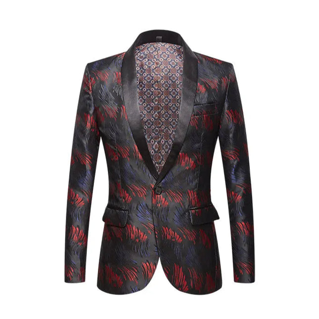 Men's Abstract Punch Black Tuxedo  #M8058