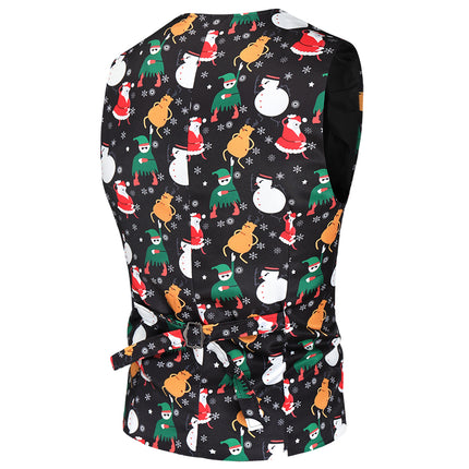 Men's Colorful Printed Vest #MJ41 - Vests | Multicolour / M