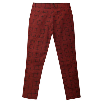 Men's Elegant Plaid Pants #XK6001 - Pants | White / S