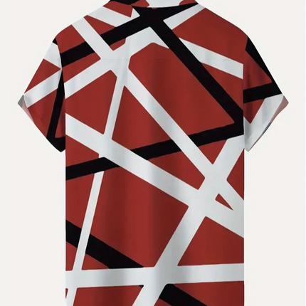 Men's Geometric Print Shirt #25060914 - | Red / L