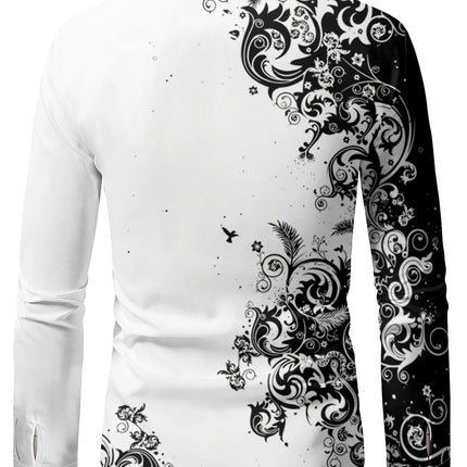 Men's Fashion Print Shirt #25625016 - | White / S