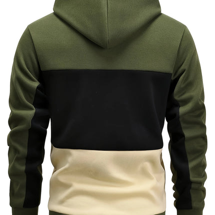 Men's Color Block Hoodie #25701040 - | Army Green / S