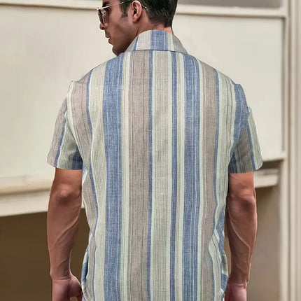 Men's Casual Striped Shirt #25060917 - | Color1 / XL