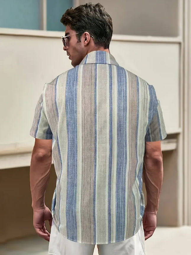 Men's Casual Striped Shirt #25060917 - | Color1 / XL