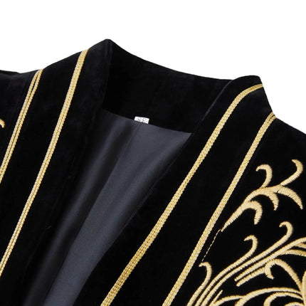 Men's Gold Embroidery Tuxedo #S8031 - Blazers | Golden / S