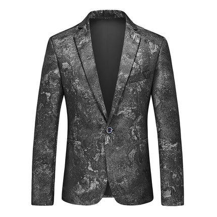 Men's Tailored Multicolor Slim Fit Blazer #S8316 - Blazers | Black / XS