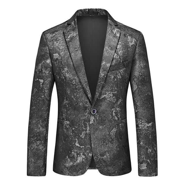 Men's Tailored Multicolor Slim Fit Blazer #S8316 - Blazers | Black / XS