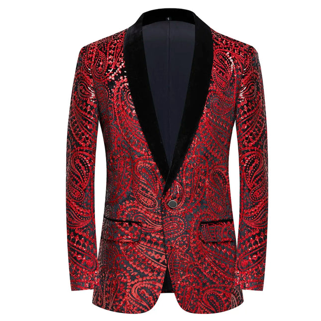 Men's Red Sequin Blazer  #S8193