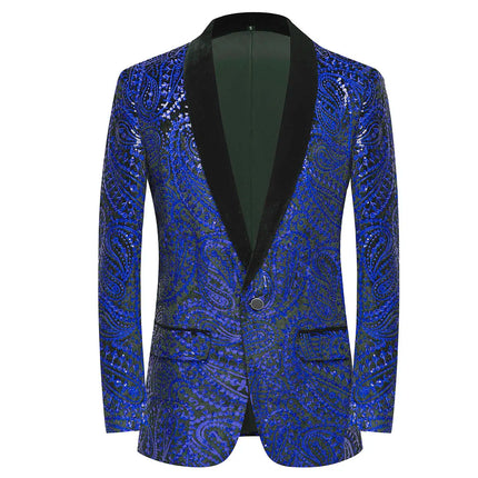 Men's Blue Sequin Blazer  #S8235