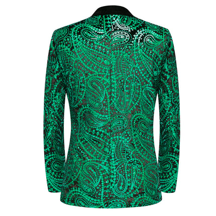 Men's Green Sequin Blazer  #S8236