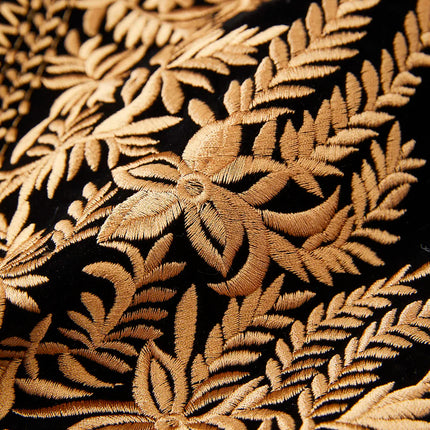 Men's Gold Embroidery Peak Lapel Blazer #S8348 - Blazers | Golden / XS
