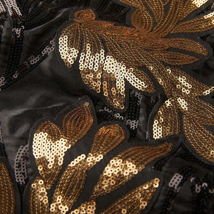 Men's Sequin Golden Leaves Embroidery Suit #S8167 - Suits | Golden / XS