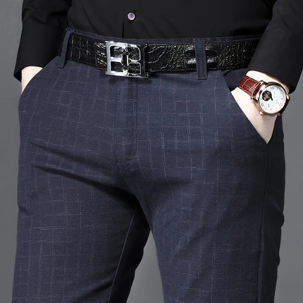 Men's Slim Fit Plaid Pants #25627024 - Pants | Blue / 28