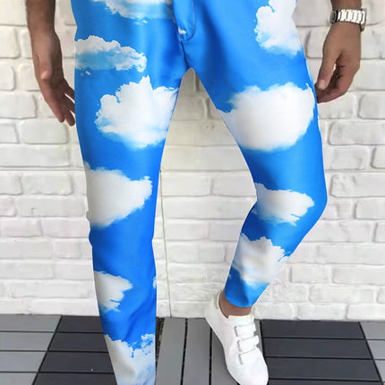Fresh White Cloud Casual Trousers - Pants | Blue / M