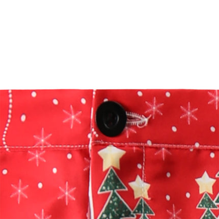 Men's Christmas Print Pants #XK48 - Pants | Burgundy / M