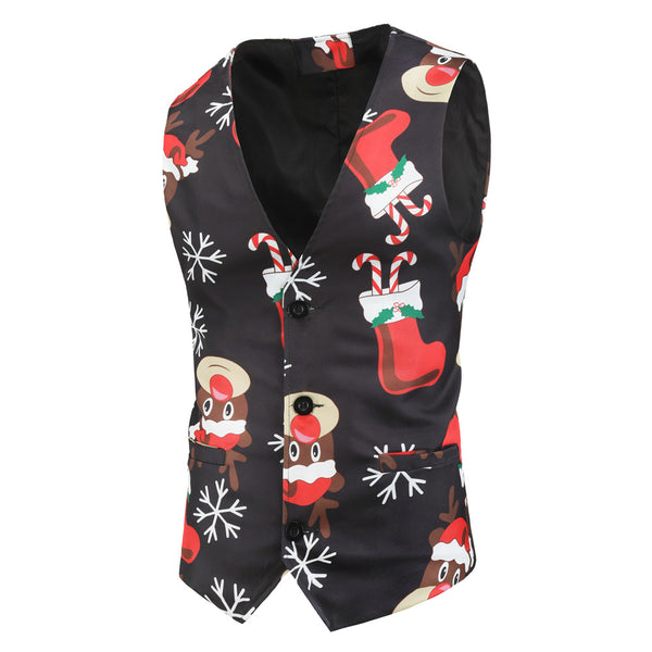 Men's Christmas Print Vest #MJ025