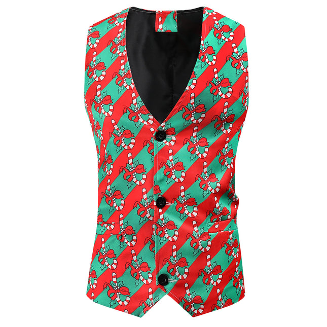 Men's Colorful Printed Vest #MJ45 - Vests | Multicolour / M