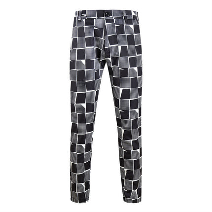 Men's Vintage Style Plaid Pants #XK1116 - Pants | Black / S