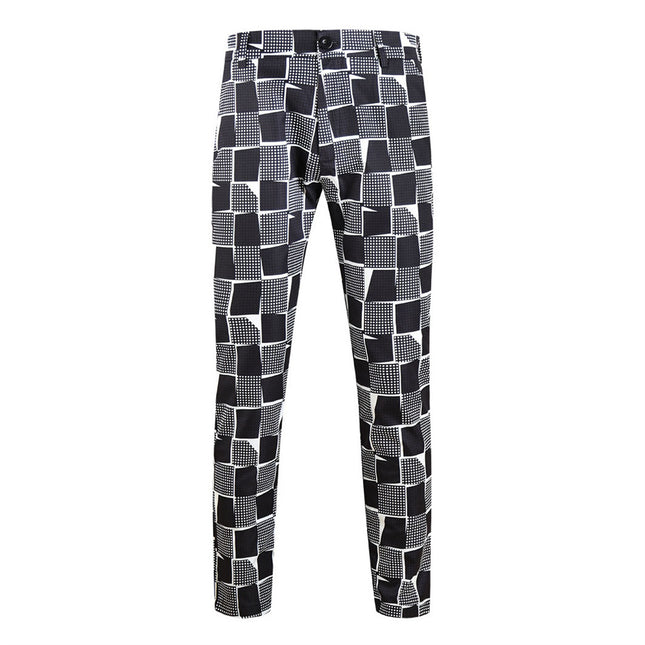 Men's Vintage Style Plaid Pants #XK1116 - Pants | Black / S