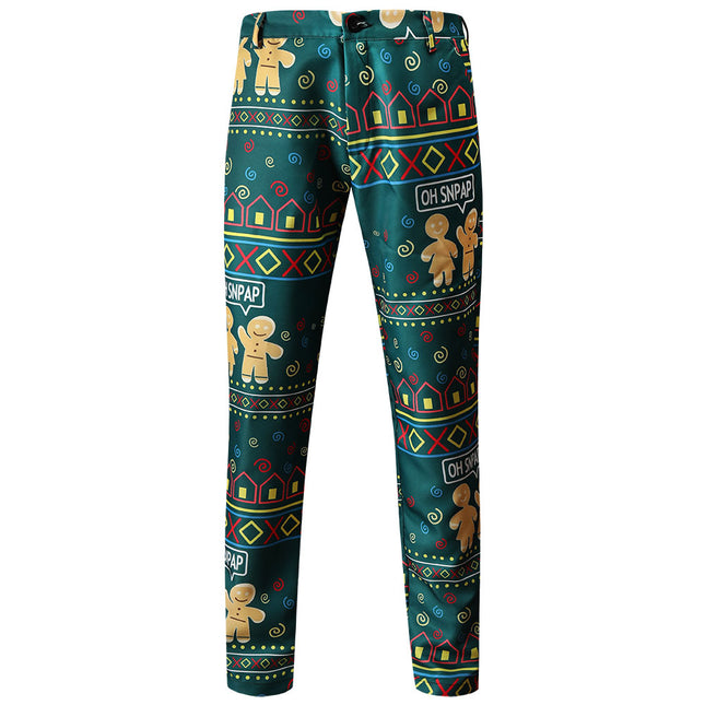 Men's Vintage Christmas Print Pants #XK52 - Pants | Multicolour / M