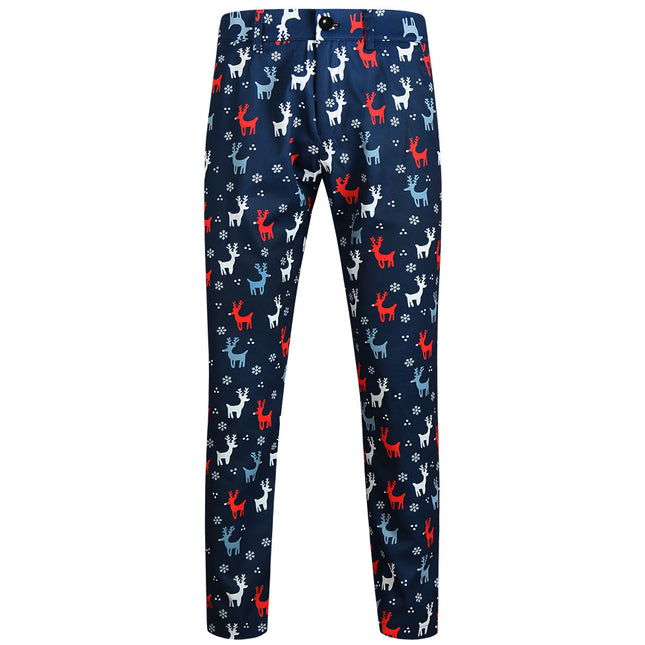 Men's Christmas Elk Print Pants #XK633 - Pants | Multicolour / M