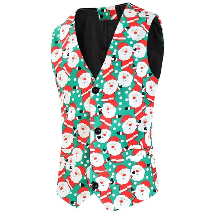 Men's Christmas Printed Vest #MJ632 - Vests | Multicolour / M
