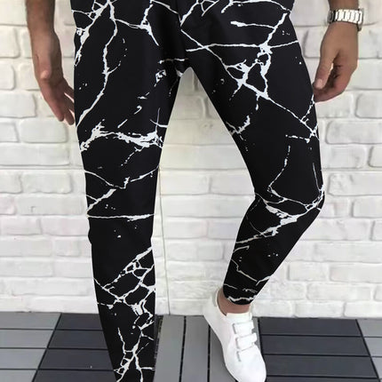 Black Casual Lightning-Print Men's Pants - Pants | Black / M