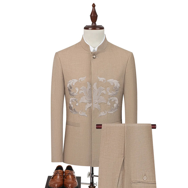 Men's Embroidered Tang Suit  #S8642