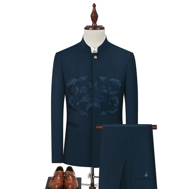 Men's Embroidered Tang Suit  #S8642