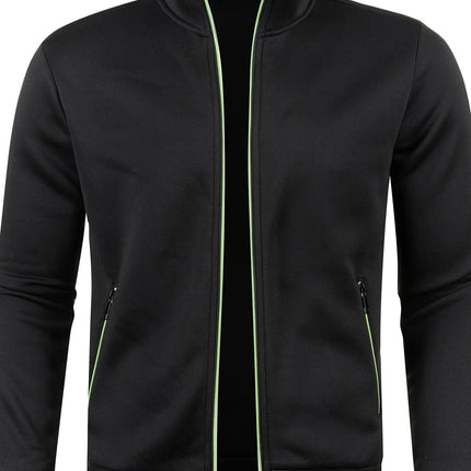 Men's Casual Zipper Cardigan Coat #25060601 - | Black / S