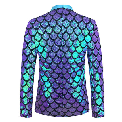 Men's Sequin Gala Velvet Mermaid Scale Tuxedo  #S8401
