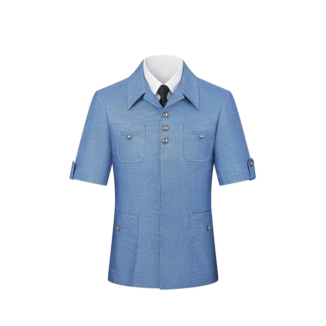 Men's Blue Short Sleeve Suit  #S8638
