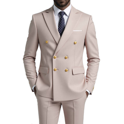 Men's 2pcs Suit #310 - | Beige / XXS