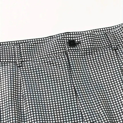 Men's Teal Checked Party Suit  #S8609