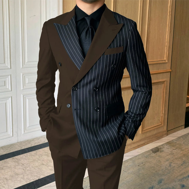 Men's Plaid Double-breasted Suit  #S8610