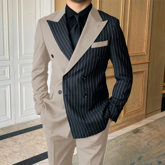 Men's Plaid Double-breasted Suit  #S8610