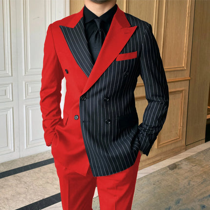 Men's Plaid Double-breasted Suit  #S8610