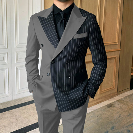 Men's Plaid Double-breasted Suit  #S8610