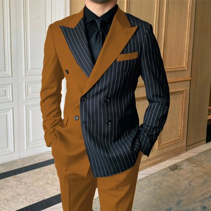 Men's Plaid Double-breasted Suit  #S8610