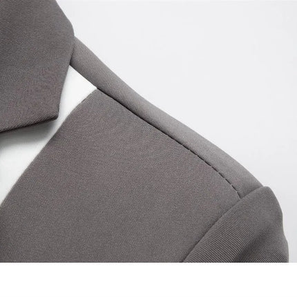 Men's 2 Piece White Contrast Party Suit #S8604 - Suits | Gray / XS