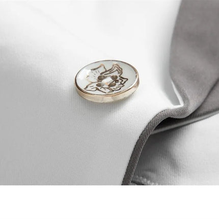 Men's 2 Piece White Contrast Party Suit #S8604 - Suits | Gray / XS