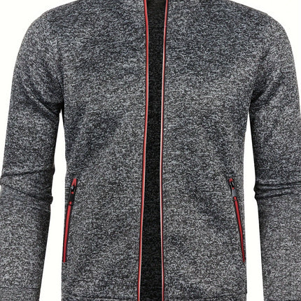 Men's Casual Zipper Cardigan Coat #25060601 - | Dark Gray / S