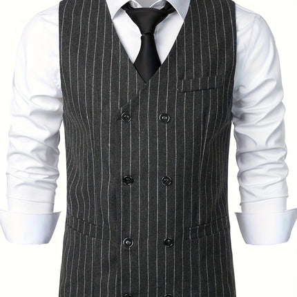 Men's Striped Vest #25060705 - Vests | Light Gray / S