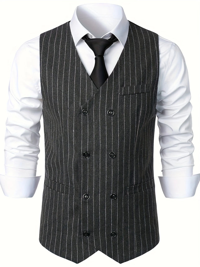 Men's Striped Vest #25060705 - Vests | Light Gray / S